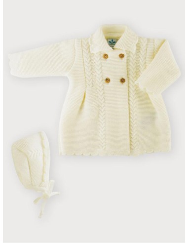 ABRIGO PUNTO CON CAPOTA ROJO