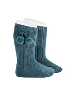 CALCETIN BOLAS AZUL GRISACEO