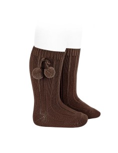 CALCETIN BOLAS COLOR CASTAÑA 