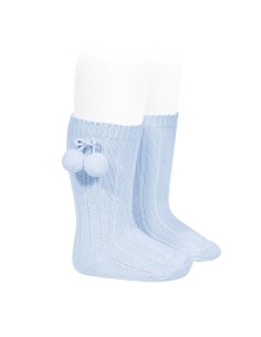 CALCETIN BOLAS AZUL BEBE 