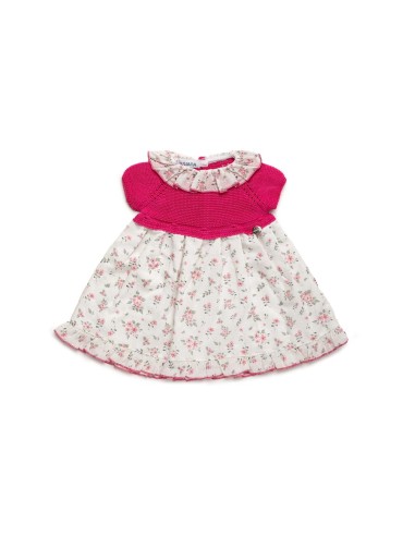 VESTIDO  FLORECILLAS CUERPO PUNTO FRESA