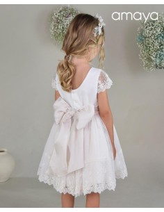 VESTIDO BAUTIZO ENCAJE LINO