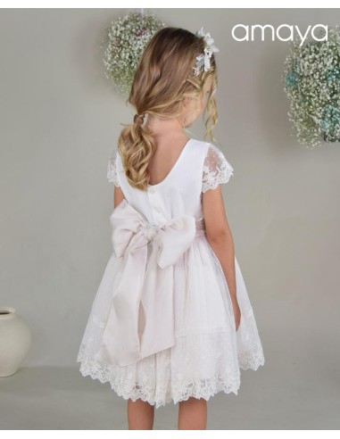 VESTIDO BAUTIZO ENCAJE LINO