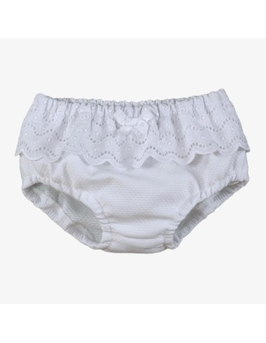 BRAGUITA PIQUE Y TIRA BORDADA BLANCA 