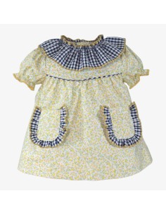 VESTIDO FLORES AMARILLAS Y VICHY