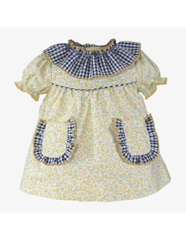 VESTIDO FLORES AMARILLAS Y VICHY