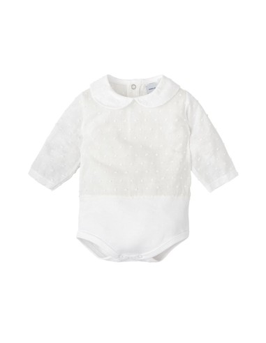 BODY PLUMETI CUELLO CAMISA MANGA CORTA 