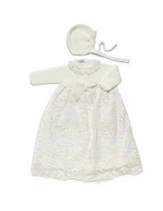 FALDÓN ENCAJE CUERPO RECOGIDAS COLOR CRUDO