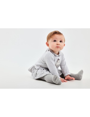 VESTIDO CON LEOTARDOS GRIS