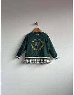 SUDADERA VERDE CUADROS 