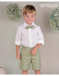 PANTALÓN LINO COLOR CAQUI CEREMONIA 