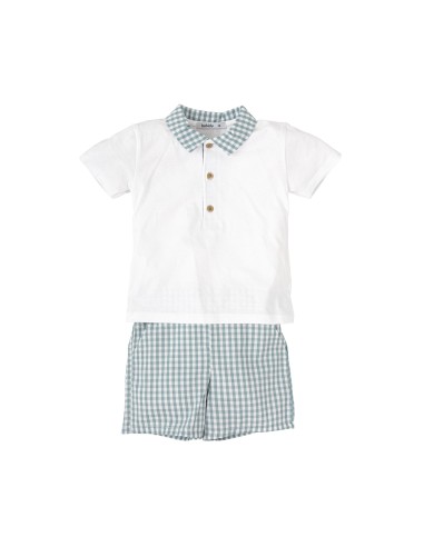 CONJ. 100% ALG CUADROS VERDE 