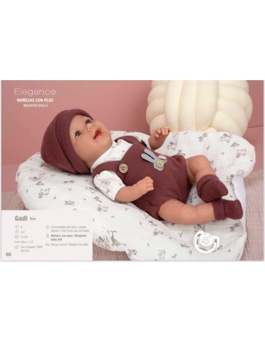 ELEGANCE 35CM GADI GRANATE MUÑECO DE PESO