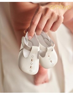 ZAPATO BAUTIZO PIEL NACAR