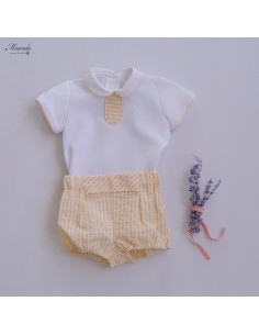CONJUNTO NIÑO RAYAS AMARILLAS