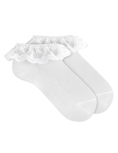 CALCETIN VOLANTE ENCAJE ALGODON ELÁSTICO