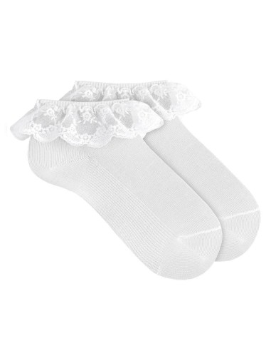 CALCETIN VOLANTE ENCAJE ALGODON ELÁSTICO