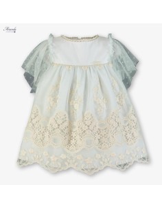 VESTIDO BOLILLO Y TUL AGUAMARINA G