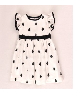 VESTIDO BORDADO 85  VISCOSA 15 LINO 