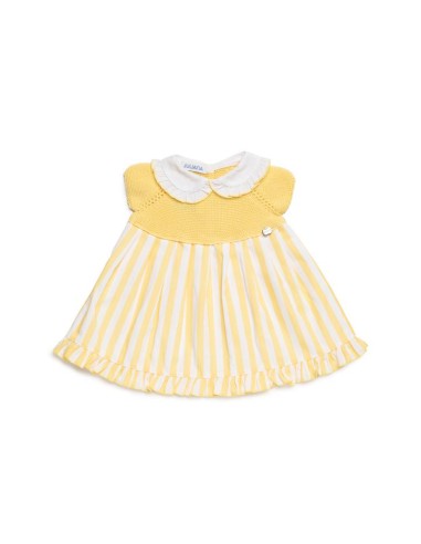 VESTIDO CUERPO PUNTO AMARILLO