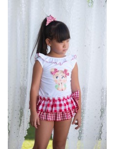 CAMISETA LAZOS VICHY ROJO