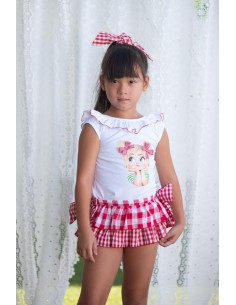 CUBRE FALDA VICHY ROJO