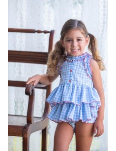 CONJUNTO BÁMBULA AZULINA RIBETES NAANJAS