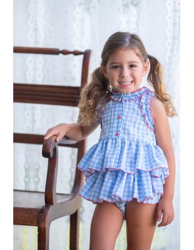 CONJUNTO BÁMBULA AZULINA RIBETES NAANJAS