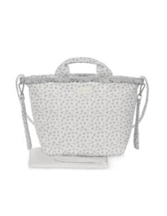 BOLSA CANASTILLA LITTLEBLOOM FLOR GRIS