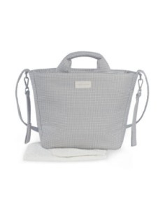 BOLSA CANASTILLA LITTLE BLOOM VICHY GRIS 