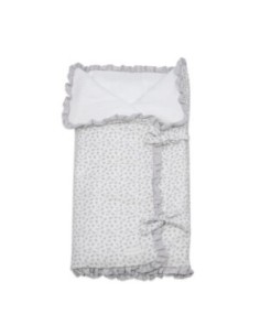 ARRULLO MANTA LITTLE BLOOM  FLOR GRIS 