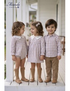 CONJUNTO NIÑO VICHY PANTALÓN LARGO