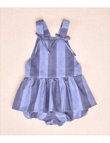 PETO FALDA RAYAS AZULES COCOTTE