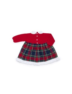 VESTIDO DE PUNTO CUADROS Y BRAGUITA POMPÓN