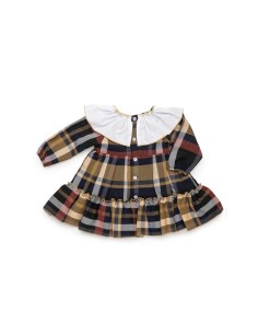 VESTIDO CUELLO COLANTE CUADROS MOSTAZA