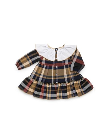 VESTIDO CUELLO COLANTE CUADROS MOSTAZA