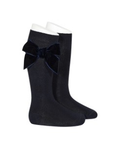 CALCETIN ALTO LAZO TERCIOPELO CONDOR MARINO 480