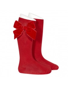 CALCETIN ALTO LAZO TERCIOPELO CONDOR ROJO 550