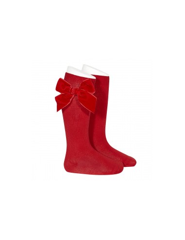 CALCETIN ALTO LAZO TERCIOPELO CONDOR ROJO 550