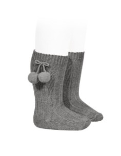 CALCETIN ALTO CANALE BOLAS CONDOR GRIS CLARO 230