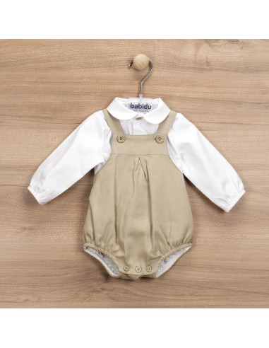 PELELE CAMEL CAMISA BLANCA CUELLO BEBE